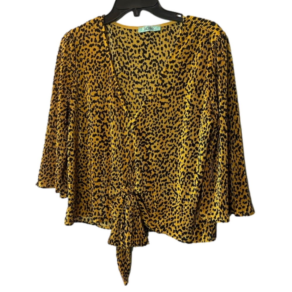 Karlie small tie front speckled top